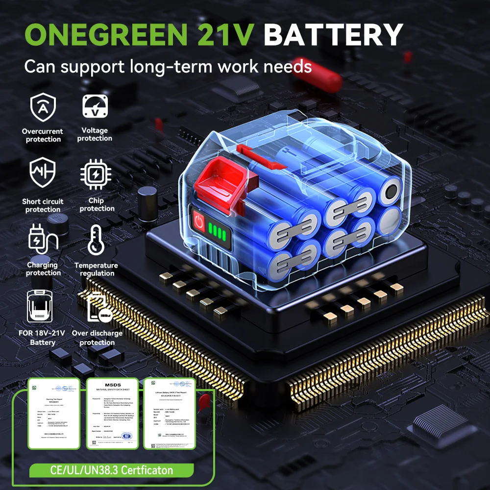 ONEGREEN 2000W 25000RPM Elektrische Heckenschere Kabellose Handgeführte Garten-Trimm- und Pflanzenschneidemaschine für Makita 18V Akku – Detail 9