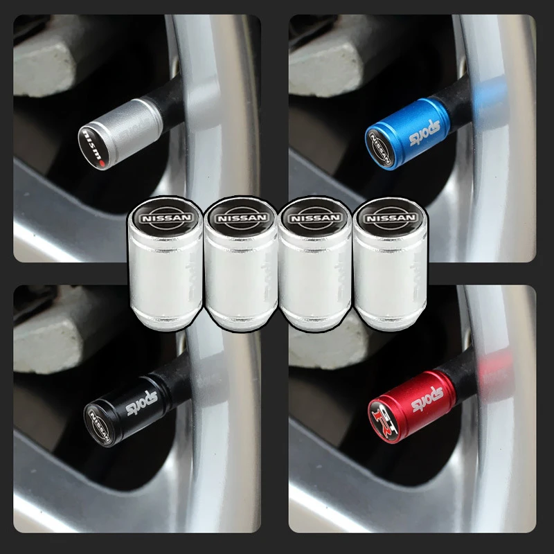 

Wheel Stem Covers Alloy Car Tire Valve Caps Rustproof Accessory for Nissan Nismo Livina Micra X-Trail Qashqai 350Z 370Z Elgrand