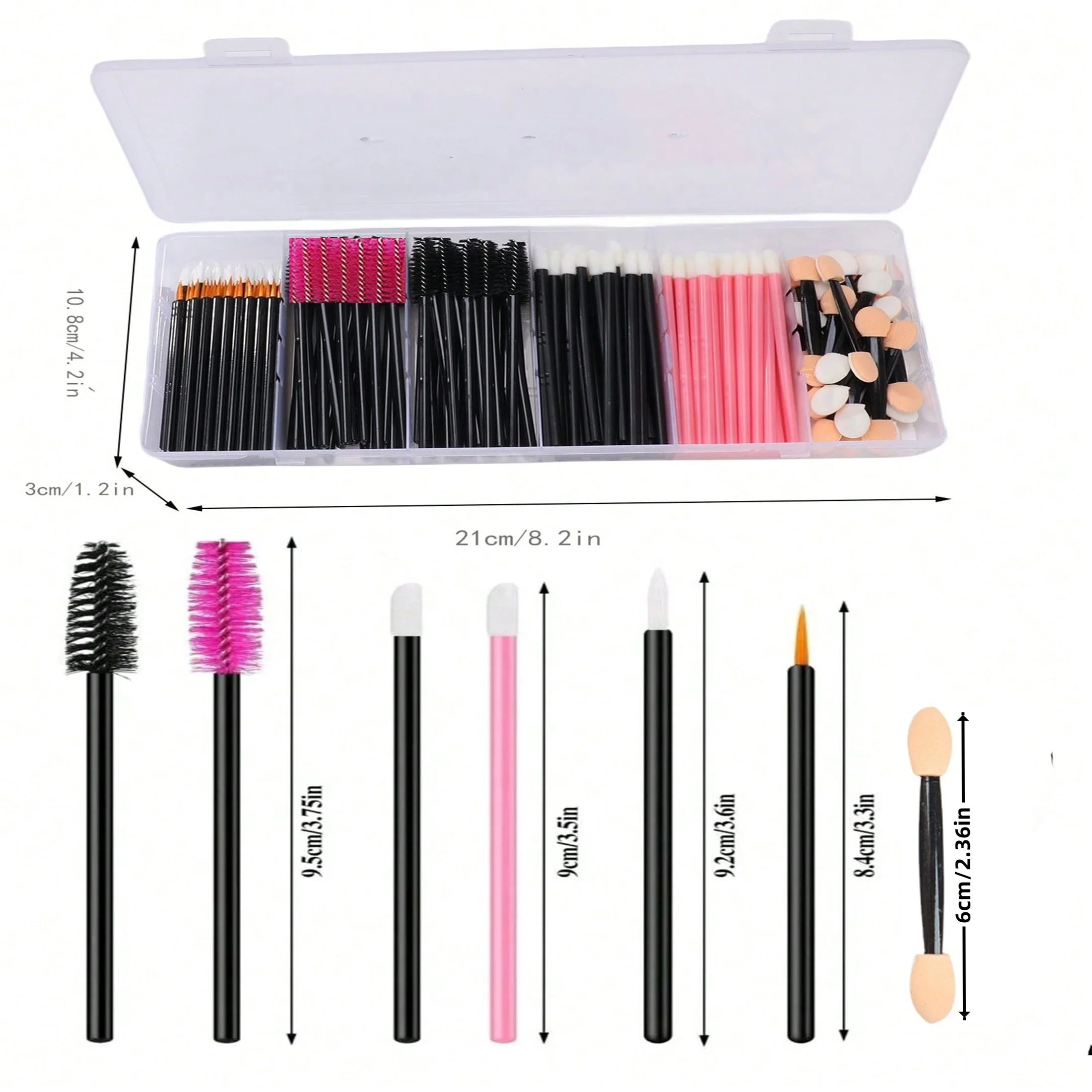 Kit d'outils de maquillage de luxe avec étui de rangement portable, baguettes de mascara, applicateur de rouge à lèvres, pinceaux à cils et fard à barrage, poulet, 300 pièces