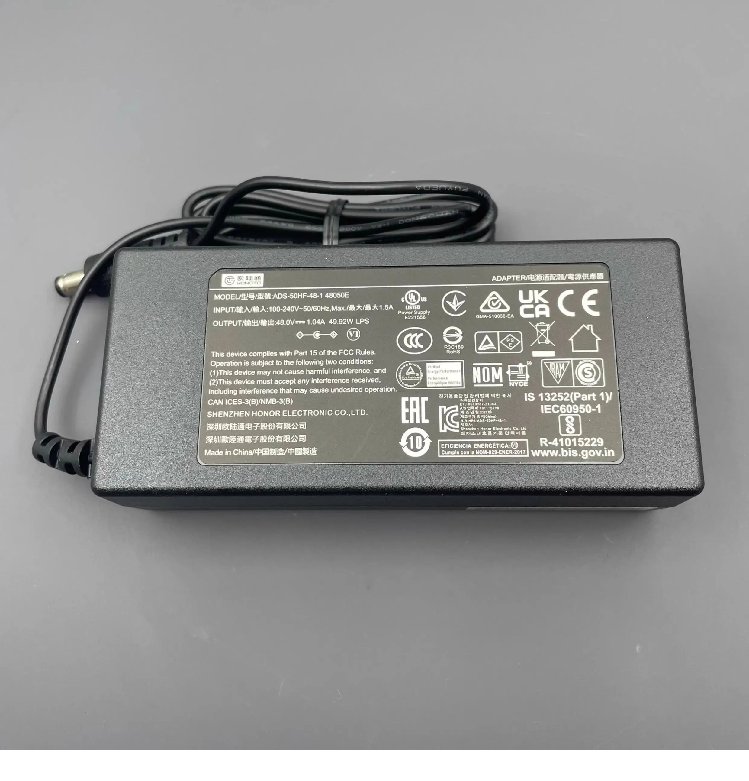 

Original Honoto ADS-50HF-48-1 48050E AC Adapter 48V 1.04A 49.92W 50W Charger For Hikvision POE Power Supply
