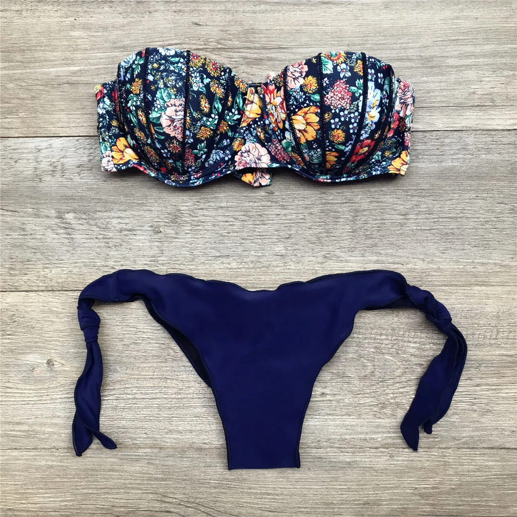 Floral Print Bikini Sets Biquini Swimsuit Wear Set Bathing Fashion Sexy Mujer Women Swimwear Suit Tankinis Set Summer Beachwear