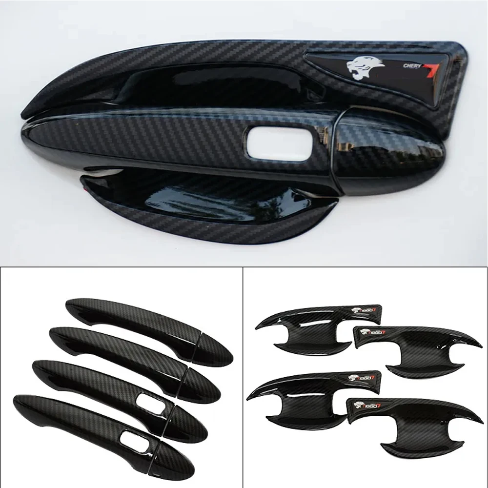 

Крышка дверной ручки для Chery Chirey Tiggo 7 Pro Max Plus Xcite X-Cross, хромированная наклейка из углеродного волокна, декоративная отделка, аксессуары для царапин