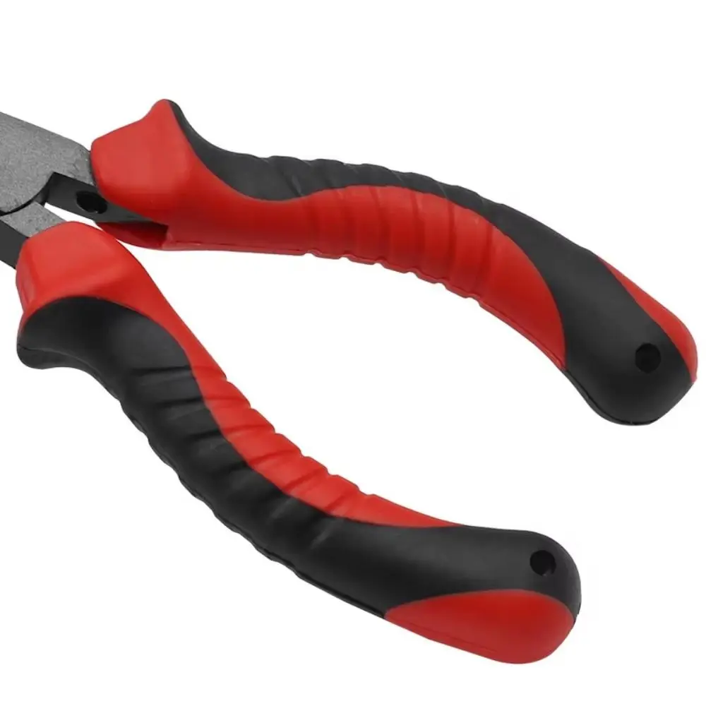 

High Carbon Steel Fishing Pliers Remover Bent Long Nose Split Pliers Fish Mouth Pliers Hook Line Cutter with Rubber Handle