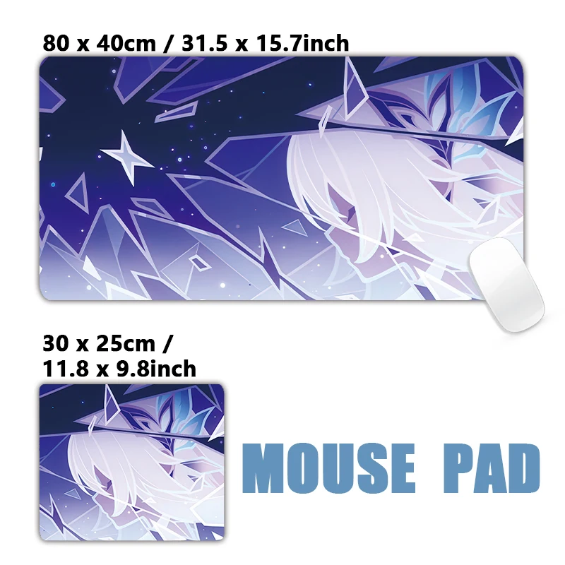 Anime Game Genshin Namecard Columbina Xiao Yae Miko XXL Large Genshin Impact Mouse Pad Keyboard Desk Mat Mousepad view 3