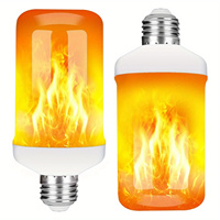 2PCS LED Flame Effect Light Bulb Gravity Sensor Fire Bulb with 4 Modes Flickering Christmas Halloween Party Decorations E26 Base