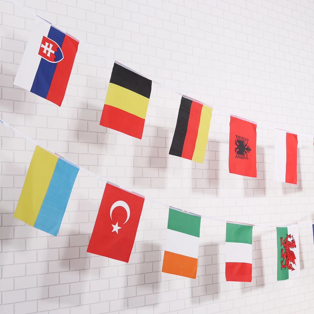 

European Championship Bunting 24 National Flags Lightweight Portable String Hanging Perfect for Festive Events Cheerful
