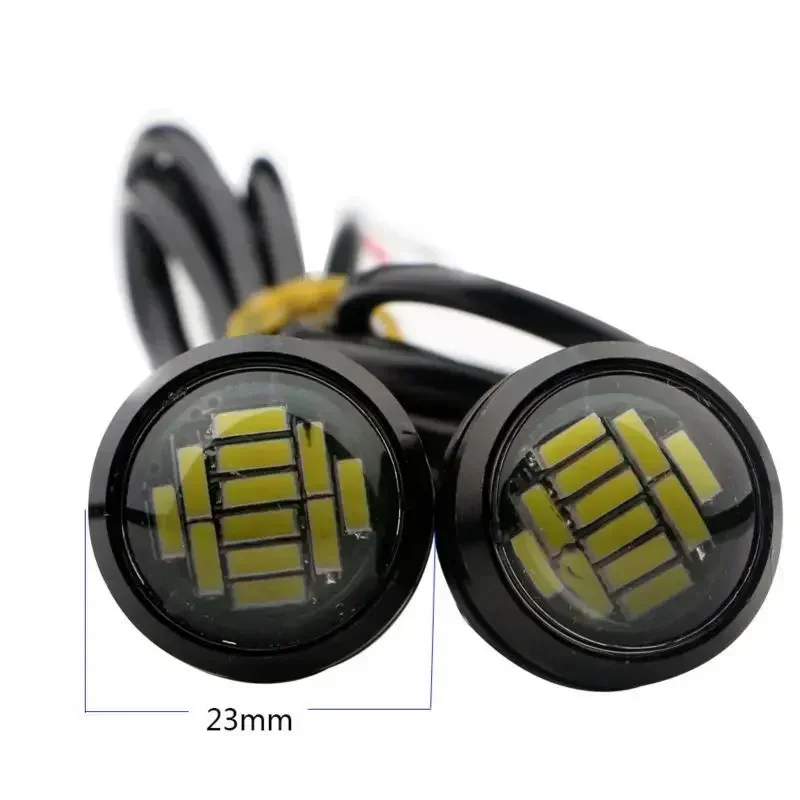 2 uds Eagle Eye LED 23mm 4014 12SMD luces de señal de giro de respaldo de circulación diurna para coche lámparas de matrícula de coche blanco