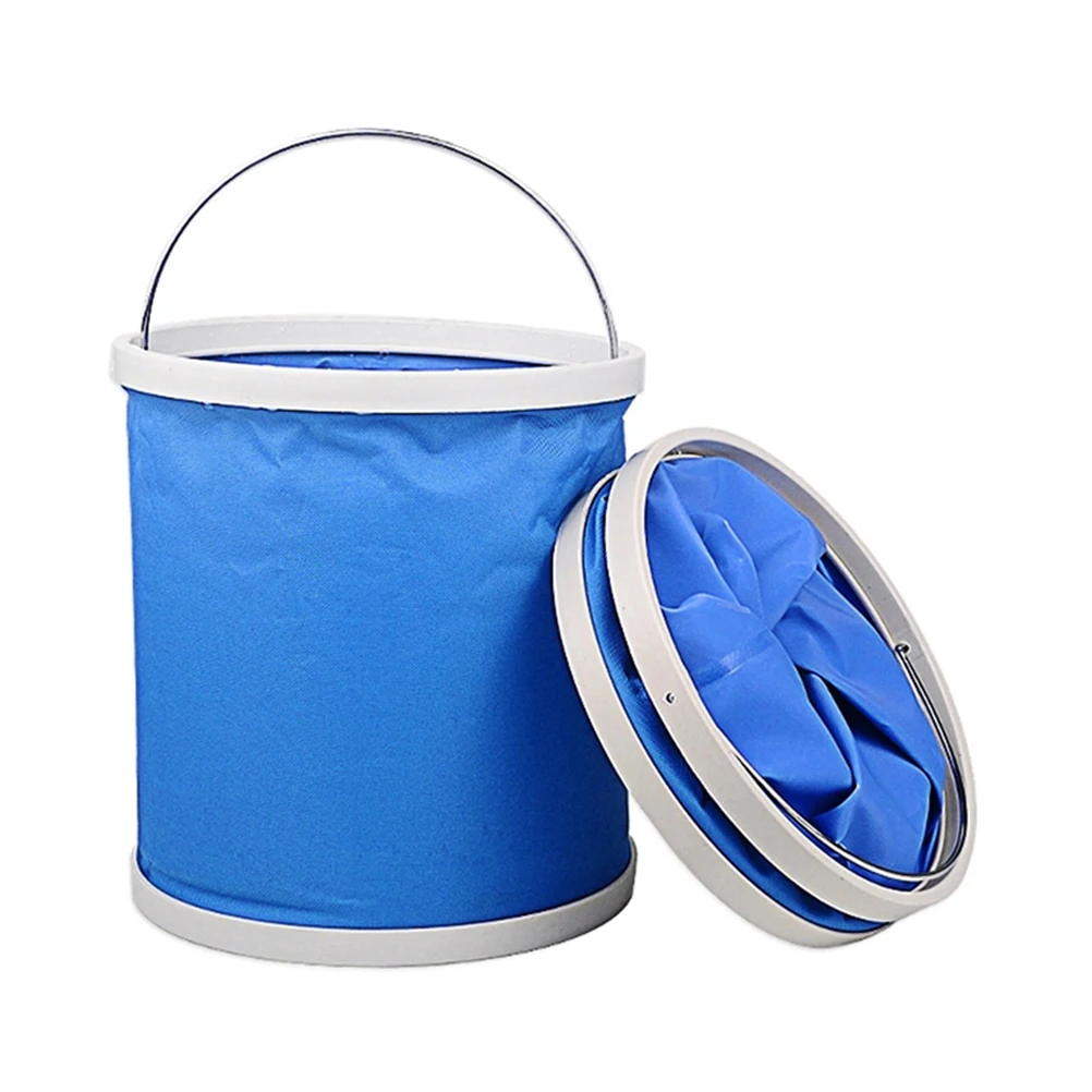 

2pcs Outdoor Folding Bucket Portable Sturdy Car Bucket For Camping Hiking 9L Foldable Lightweight Dishwasher