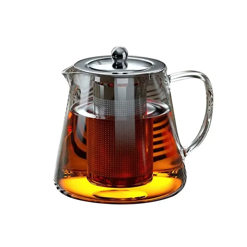 Heat Resistant Glass Teapot with Stainless Steel Tea Strainer Infuser Flower Kettle Kung Fu Teaware Set Puer Oolong Pot image 6