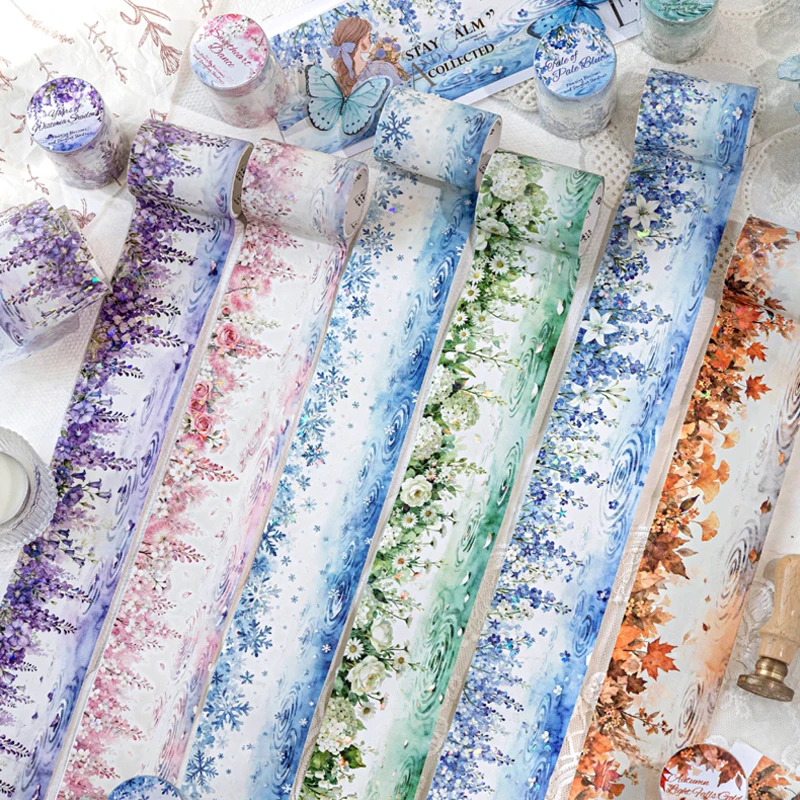 Mr. Paper 3Rolls Ice Crystal Washi Tape Creative Journal Collage Masking Tape DIY Notebook Phone Case Photo Frame Album Card