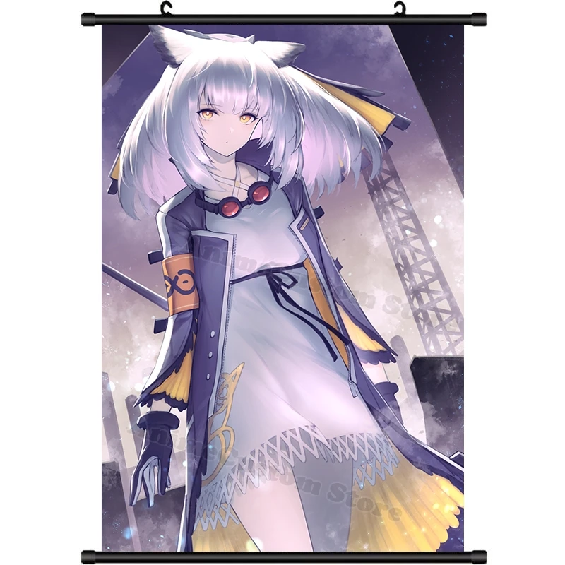 Anime Game Arknights Ptilopsis Cartoon HD Wall Scroll Roll Painting Poster Hanging Picture Poster Decor Cosplay Art Gift