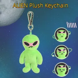 12cm Angry Alien Plush Keychain Cute Cartoon Stuffed Toy Bag Charm for Backpack Car Keys Decor Creative Gift for Boys Girls