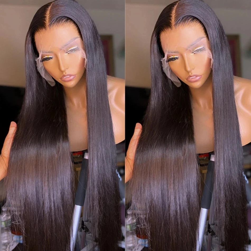 HD Straight Lace Front Wigs 180% Indian Hunan Hair Wig 4x4 Lace Closure Remy Hair For Women 13x4 Lace Frontal Wig Pre Plucked