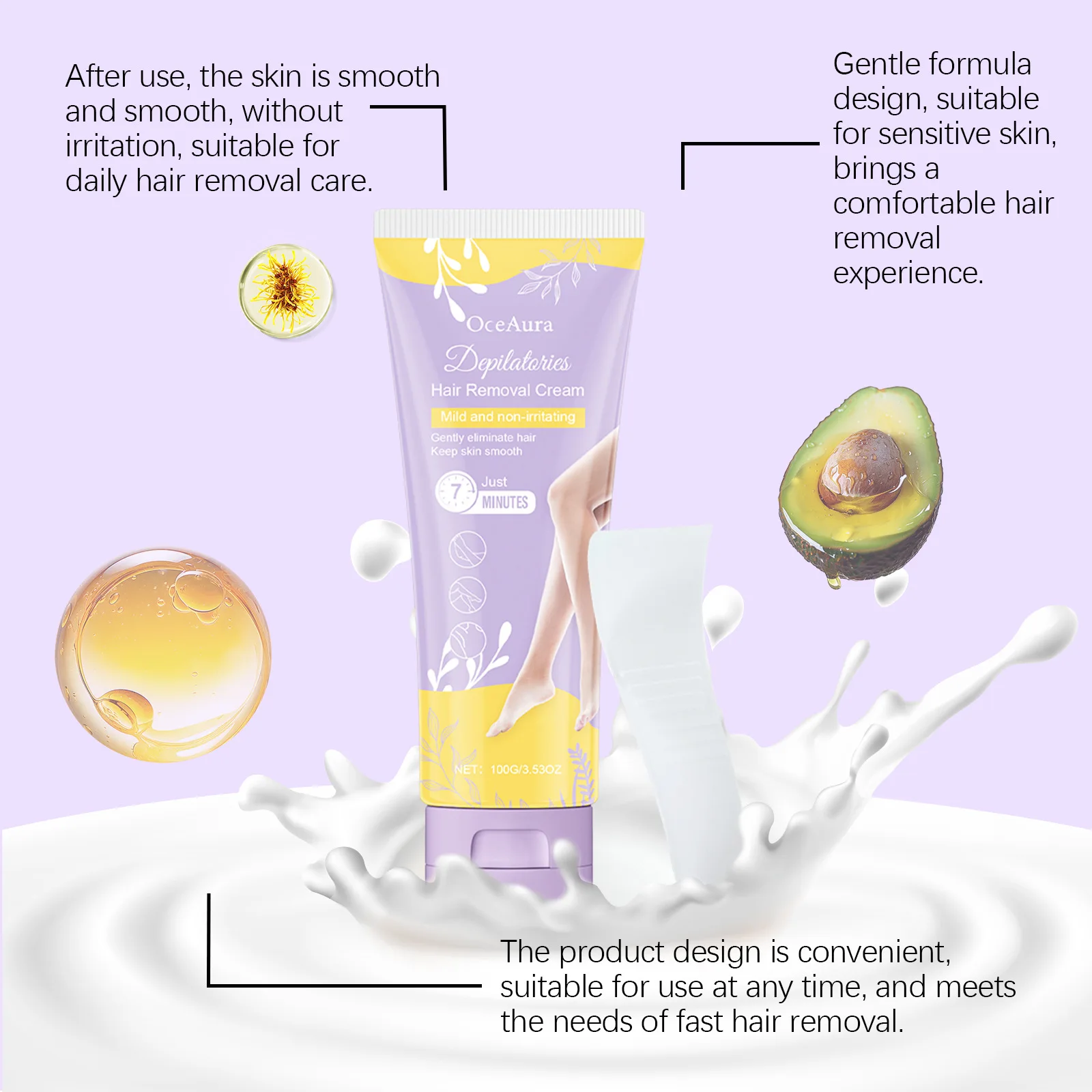

Mild Depilatory Cream Fast Remove Leg Arm Private Area Hair No Hurt No Irritating Smooth Moisturize Soften Body Depilatory Cream
