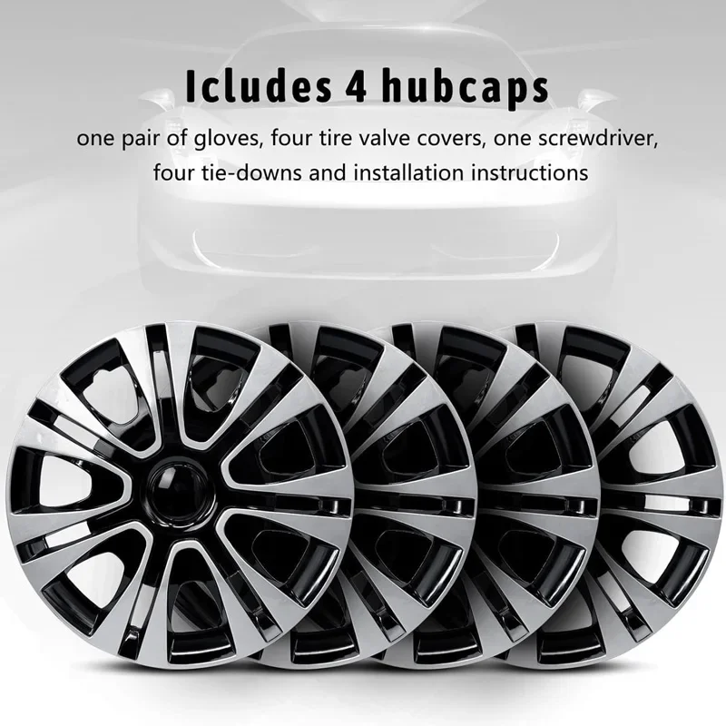 4PCS Hubcap R15 R16 Universal Wheel Cover Replacement Hub Caps Wheel Rim Cover Exterior Accessories for Car On SUV Wheel Parts