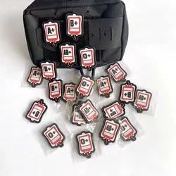 PVC Rubber Emblem Blood Bag Blood Type Patch A+ B+ AB+ O+ POS Tactical Badge Patches with Hook Loop For Uniform Helmet Backpack