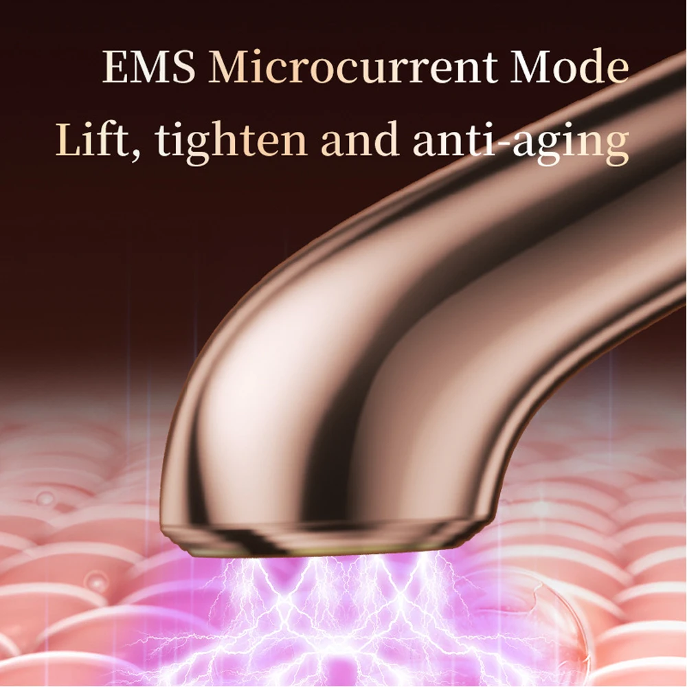 Masseur Facial à Micro courant EMS, dispositif de Lifting du visage, Machine de serrage de la peau, élimination Anti-rides, marteau chaud et froid, outils de soins de la peau