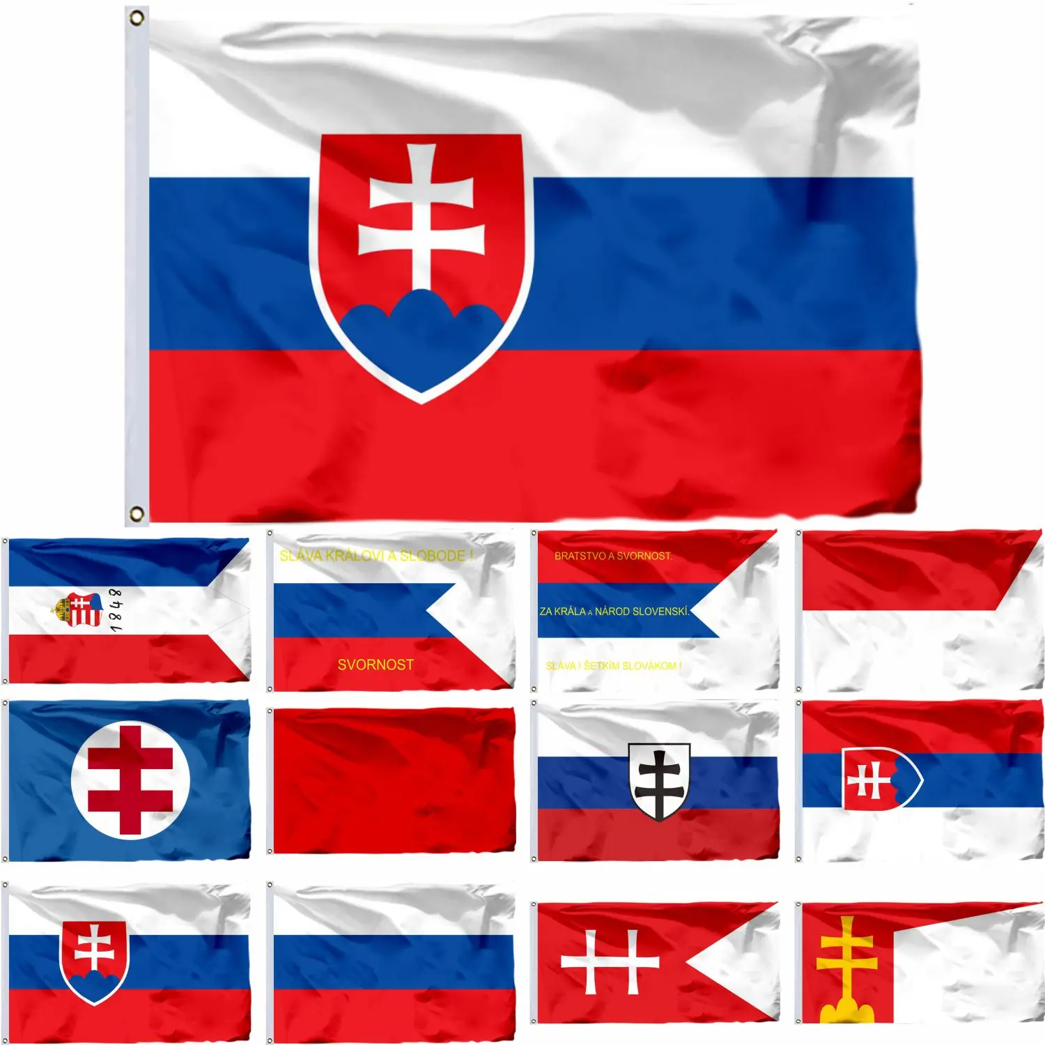 

Slovakia Historical President Flag Nitrianska Vlajka 3X5FT 90X150CM War Ensign Banner 21X14CM