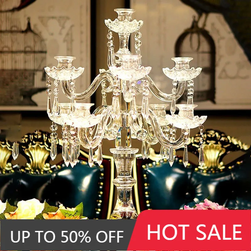Luxury Crystal Candlestick, Large Elegant Candle Holder, Wedding Centerpieces, Decoration, Aesthetic Decor, Nordic Living Room