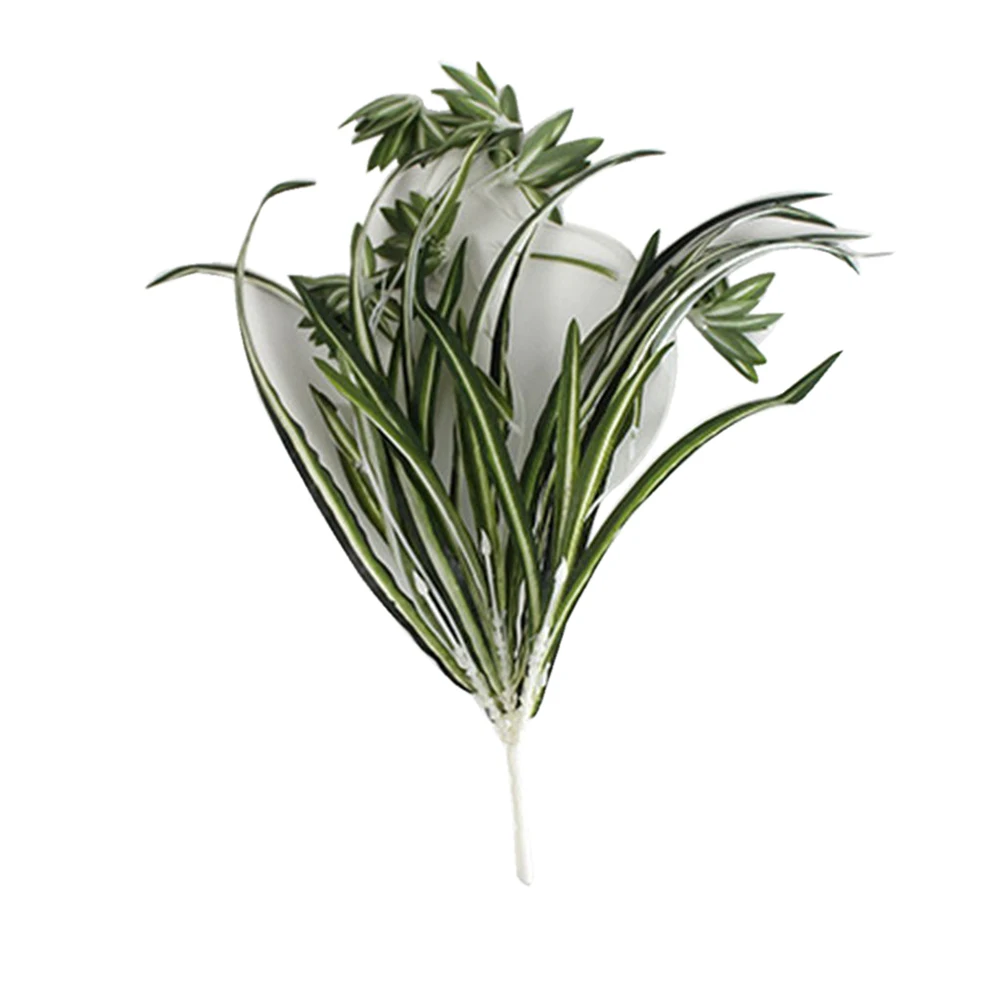

2pcs Artificial Plants Simulation Chlorophytum Fern Vine Home Decor Silk Leaves White Border Office Wedding Party
