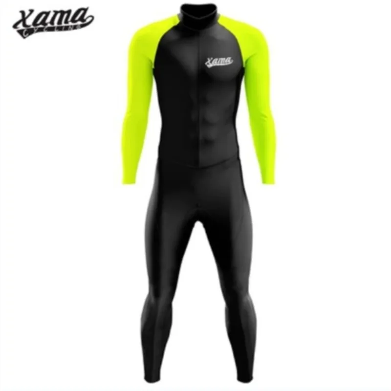 

2024 XAMA, брюки для триатлона с длинными рукавами, комбинезон, колготки, спортивный гоночный костюм, весенне-осенний мужской спортивный костюм на открытом воздухе