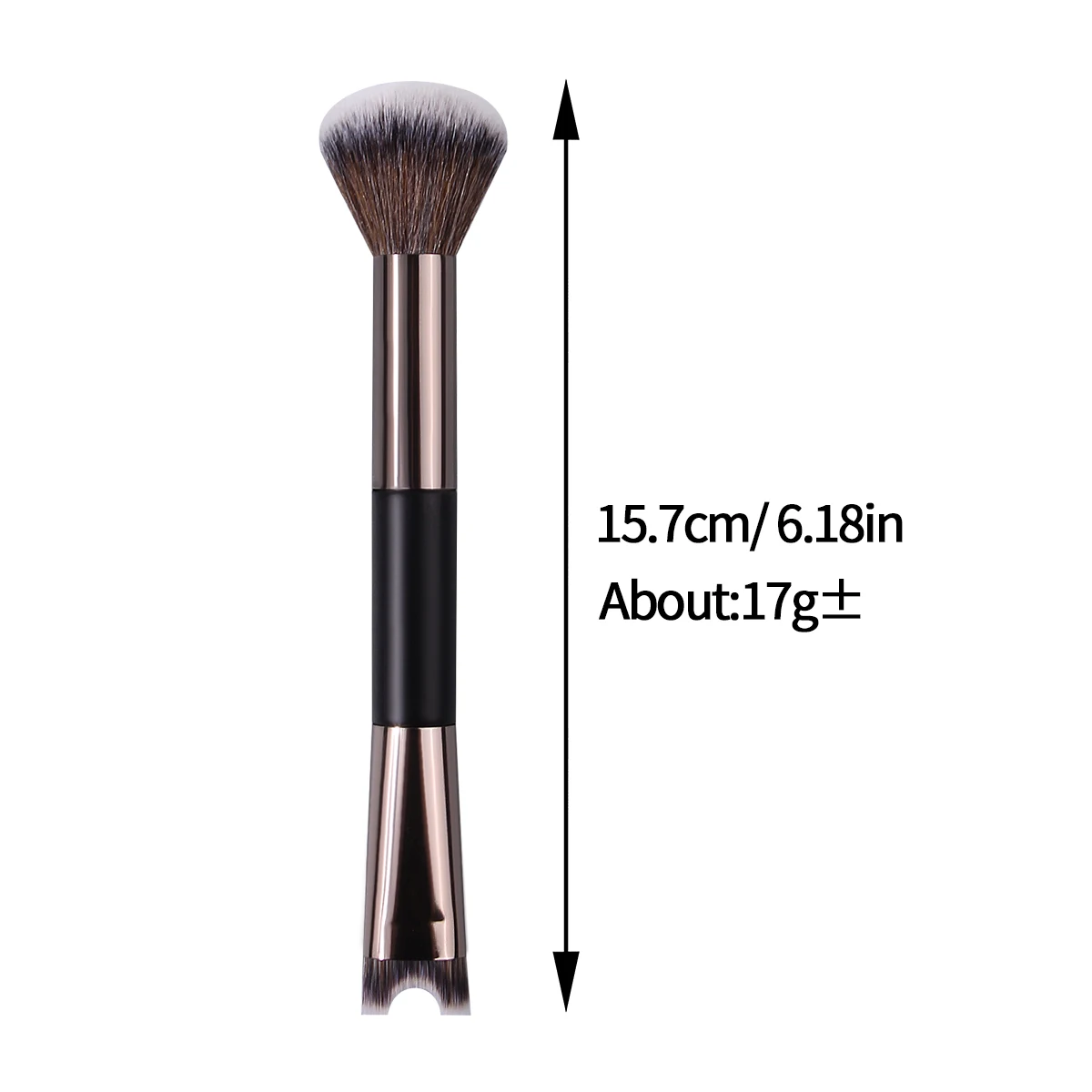 1/2 pçs pincel de maquiagem de cabeça dupla, pincel de blush, pincel de contorno, pincel de sombra de nariz em forma de u, ferramenta de beleza portátil multiuso