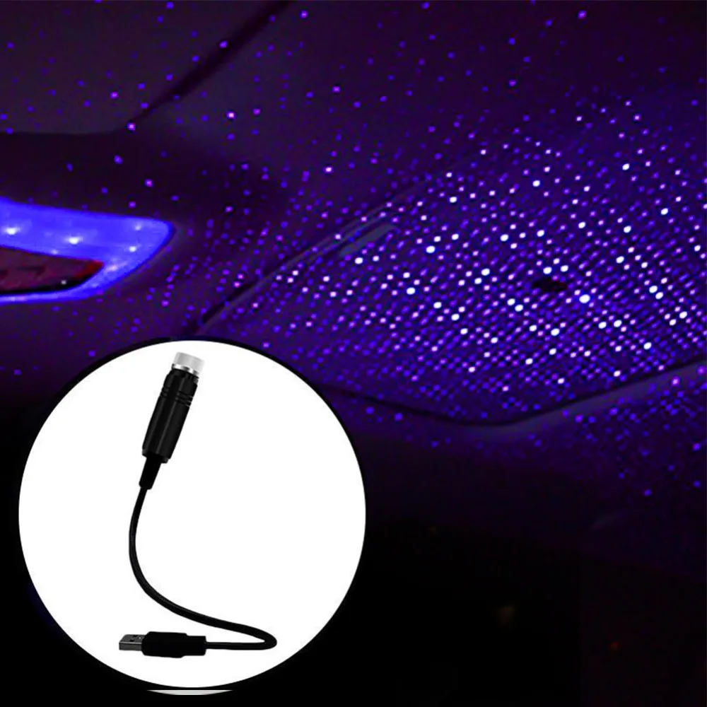 1pc LED Car Roof Star Night Light Projector Atmosphere USB LED Adjustable Car Interior Decorative Light DJ Christmas LED Light