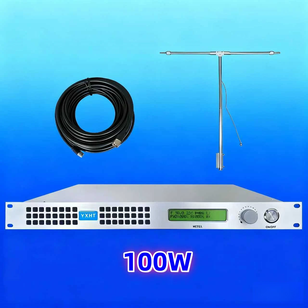 

110V/220V YXHT-100W FM Transmitter, Stable Performance, Energy-Saving, Low Noise, MPX Input for Radio Broadcast, Hotel Lobby