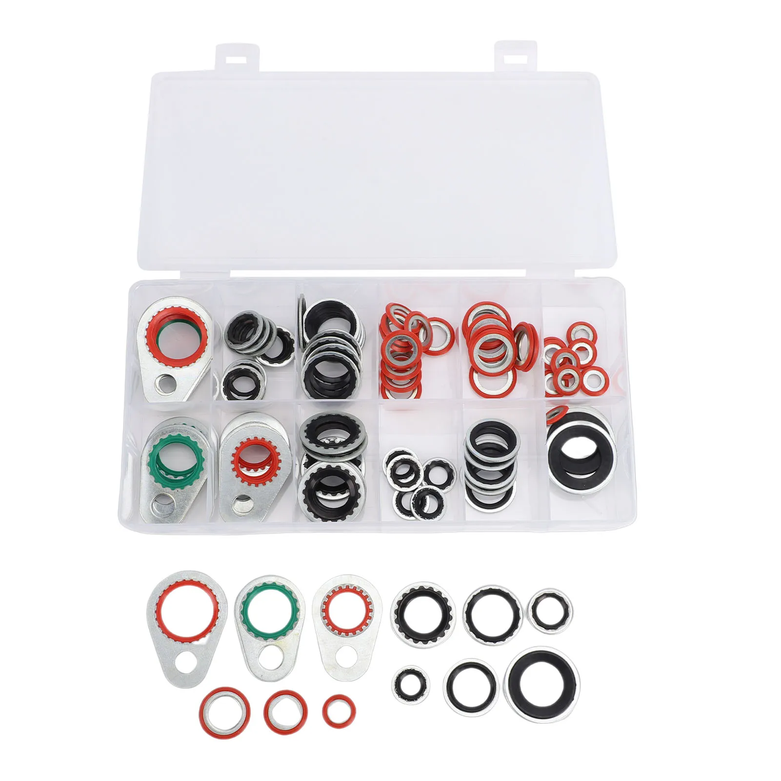 

Air Conditioning Compressor Port Seal Washer Kit Replacement for R12 R134A 12 Sizes AC Compressor Port Seal Washer Kit