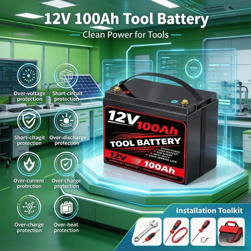 12V 100Ah LiFePO4 Battery, GP24, Capacity 1280Wh, 110A BMS, 6000 Cycles, Low-Temp Protection For Fishing, Portable Power Station