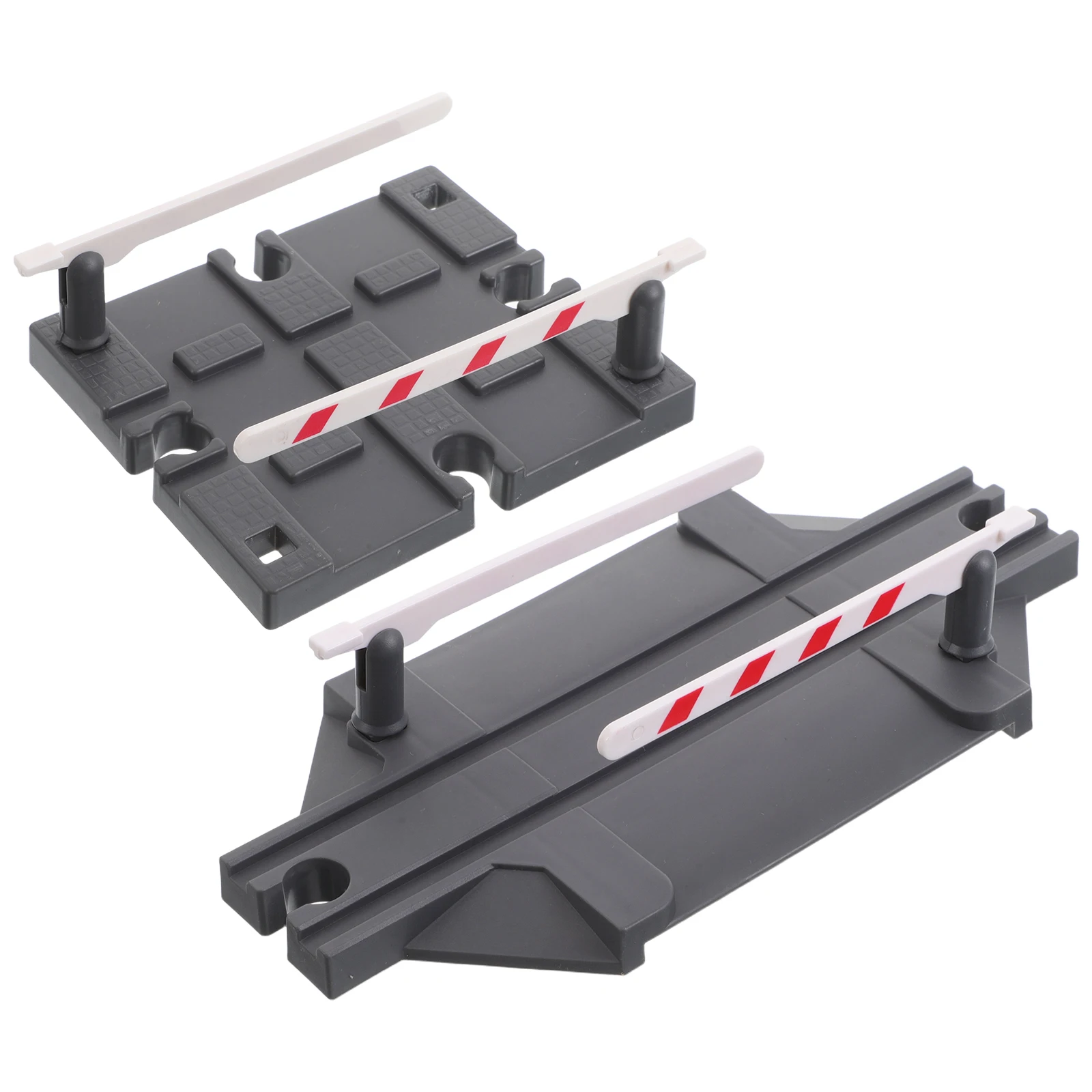 

2 Pcs Train Track Barrier Railway Road Crossing Connector Plastic Barriers Signs