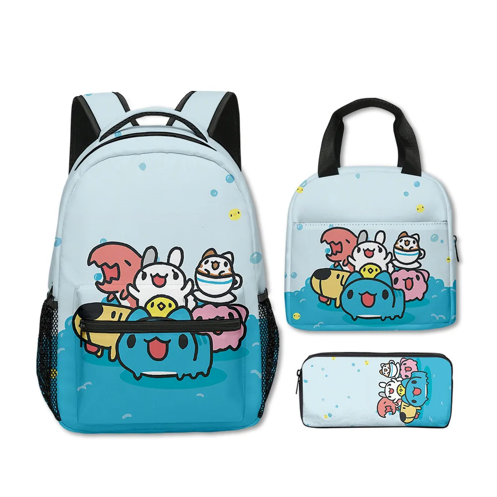Lusso popolare divertente Bugcat Capoo 3D stampato 3 pezzi / set borse da scuola zaino da viaggio per notebook borsa da pranzo portatile astuccio