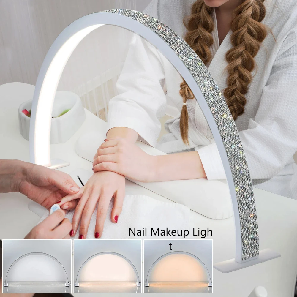 U-shaped Half Moon Nail Light Fill Light Beauty Salon Tabletop Washing Eyelash Makeup Eye Care LED Nail Specialized Lighting