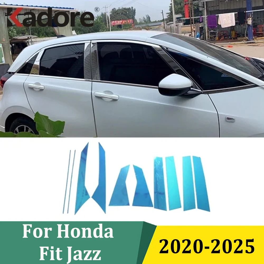 

For Honda Fit Jazz 2020 2021 2022 2023 2024 2025 Stainless Steel Window Center Pillar Cover Trim Exterior Car Accessories