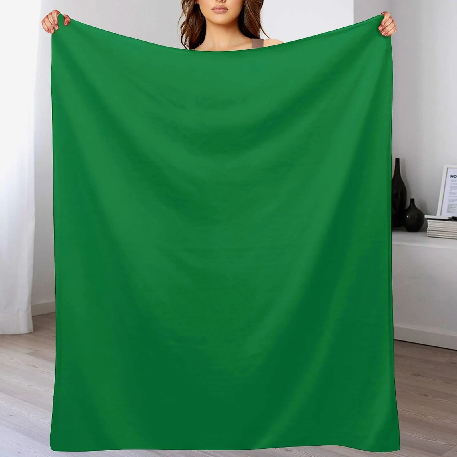 Simple Dark Green Throw Blanket Summer Beddings For Decorative Sofa Blankets