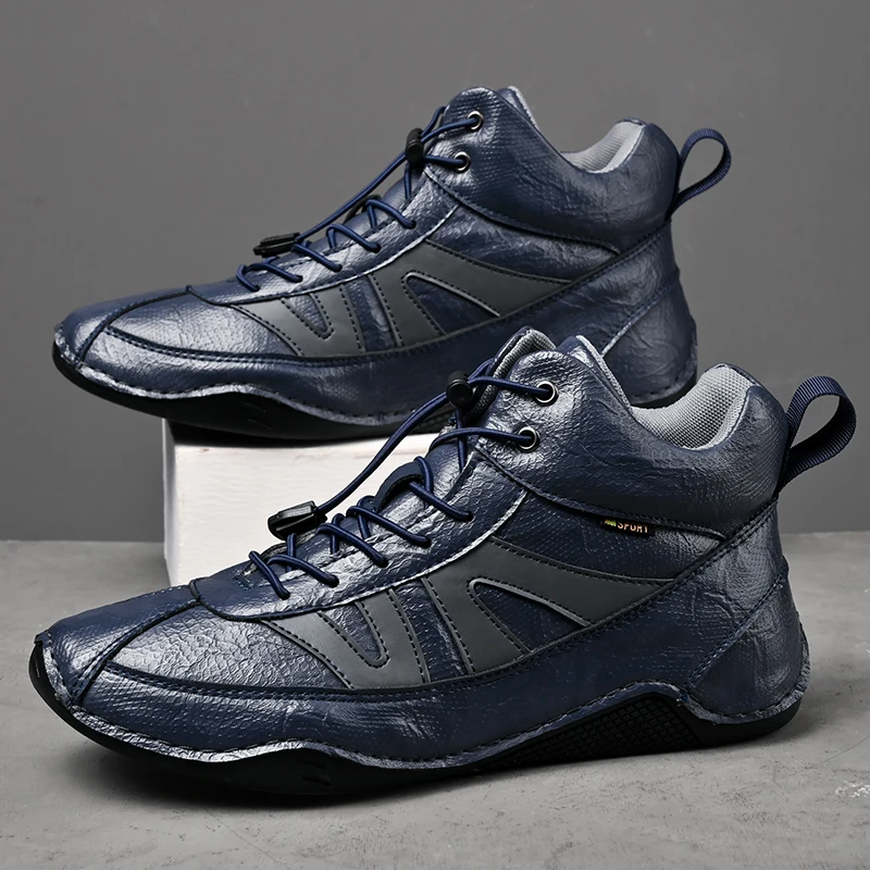 

New Arrival Men Ankle Boots Classic High Top Leather Shoes Fashion Business Casual Shoes Outdoor Male Motorcycle Boots Man Botas