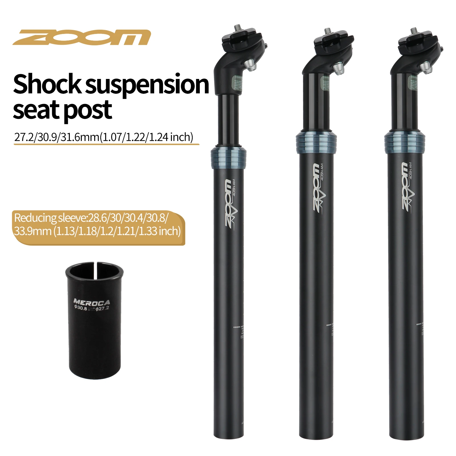 

ZOOM Suspension Seatpost Adjustable Shock Absorb Seat Post for MTB E-Bike Comfort Upgrade