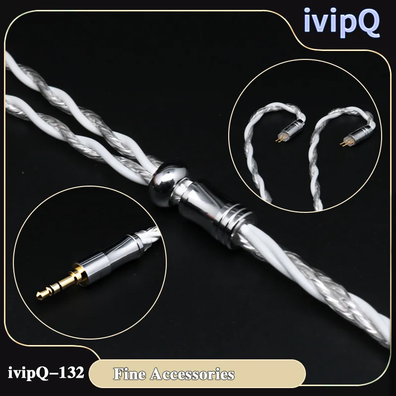 ivipQ 4 Core 7N Flat Silver Plated OCC and 7N OCC HiFi IEM Earphone Cable MMCX 2PIN 0.78mm For ZERO Cadenza LAN tangzu fudu HOLA