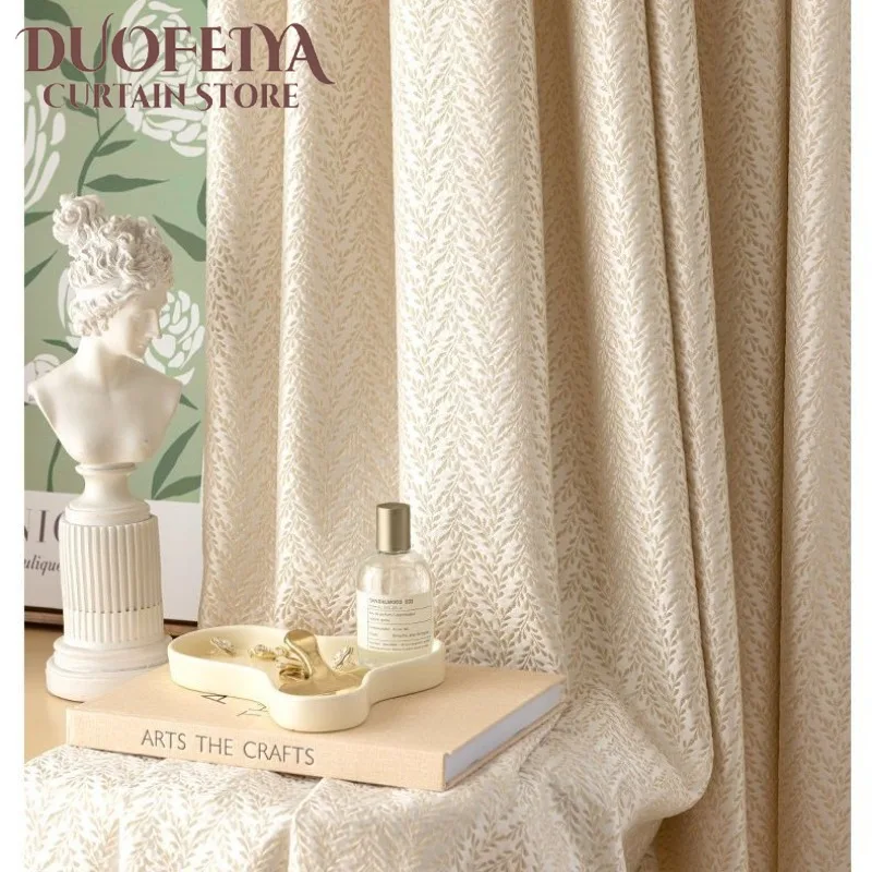 

Luxurious High Precision Jacquard Curtains for Living Dining Room Bedroom Custom Size Nature Vertically Decoration Tulle Drapes