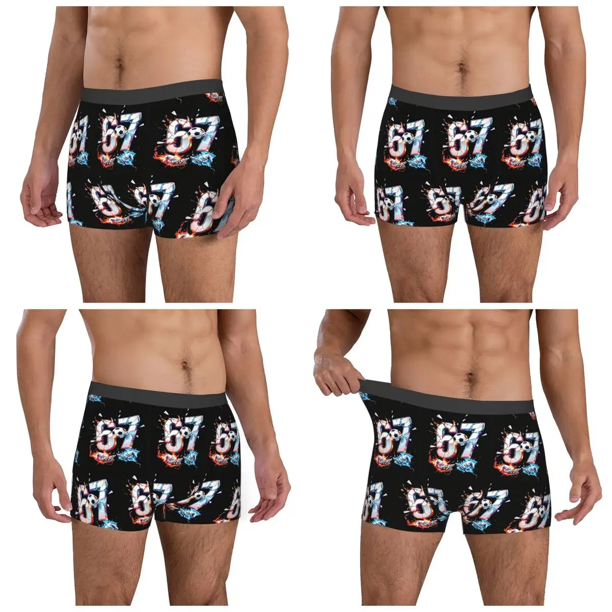 Boxer Underpants Shorts Six Seven Football Panties Men Soft Underwear for Homme Man Boyfriend Gifts