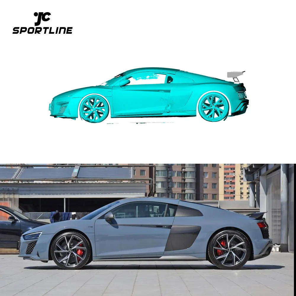 P Style R8 Dry Carbon Fiber Car Racing Spoiler Wing For Audi R8 V10 2023