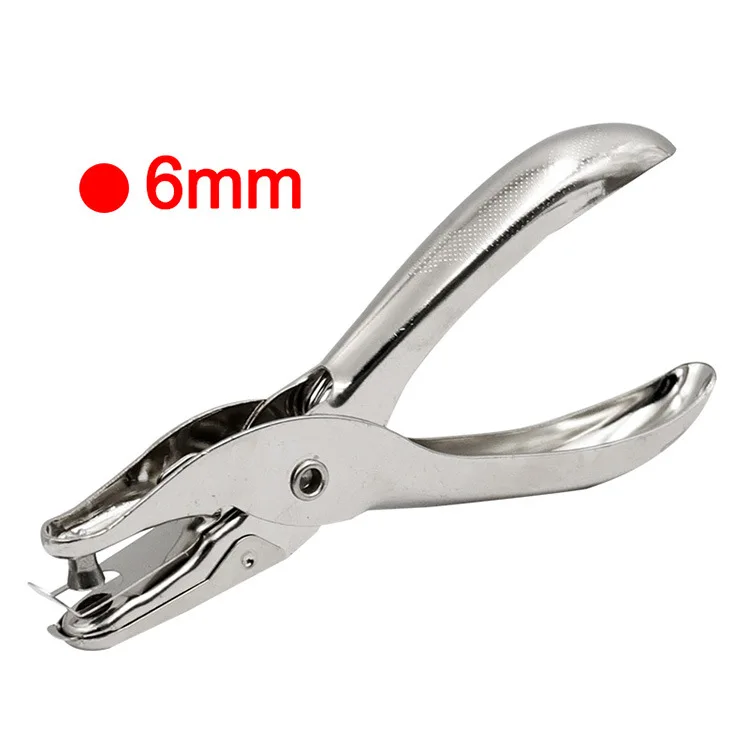 1 stücke 3mm/6mm Mini Edelstahl Punch Einzigen Loch Stanzen Zangen Hand Drücken Zangen Bindung Ticket überprüfen Punch – Detail 3
