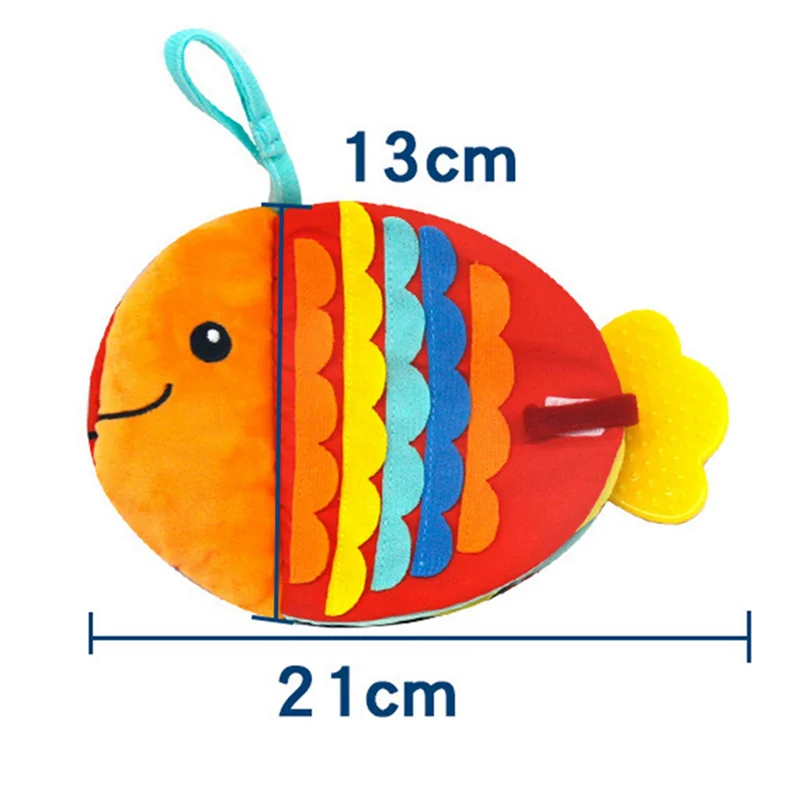 AS96-2X Creative Fish Cloth Book Cartoon Sea Animals Doll Baby Early Education Soothing Toy Washable Enlightenment Cloth Book