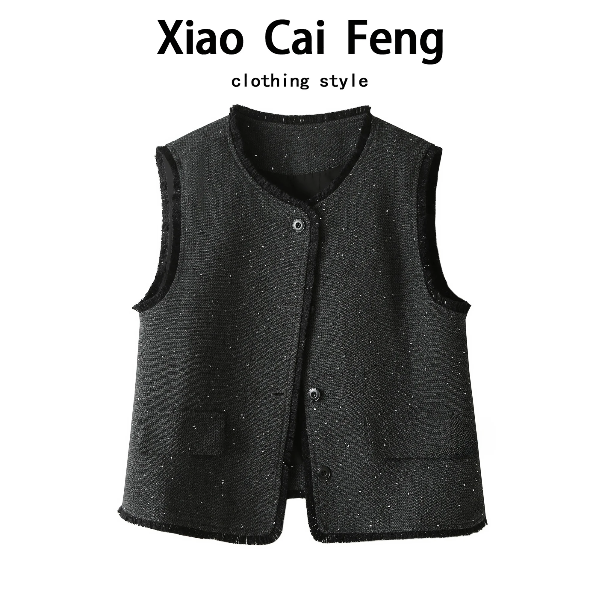 

Корейский шерстяной жилет Sle iny, верхняя одежда, женский весенне-осенний дизайн, многослойный утягивающий универсальный жилет