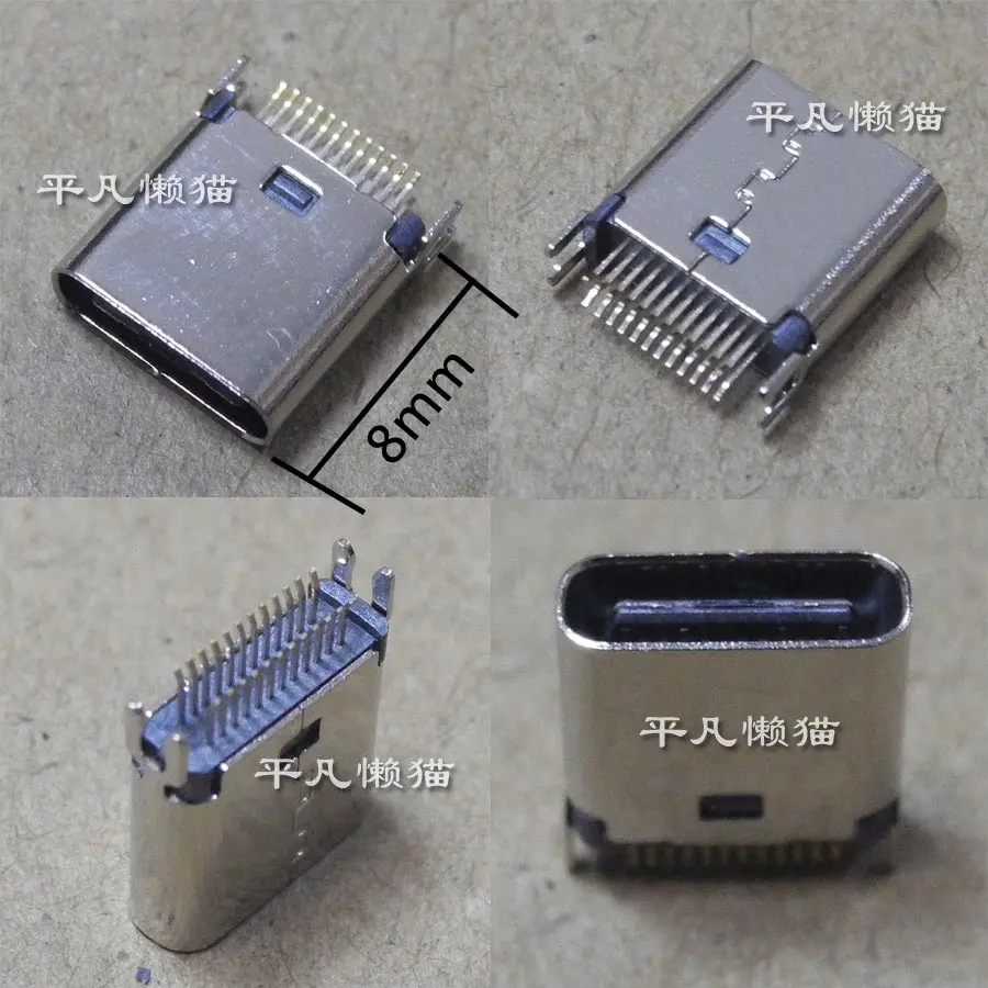 For  plywood Type Type - C USB3.1 mother a 24 p L = 8 stitches in 24 mm charging connector interface