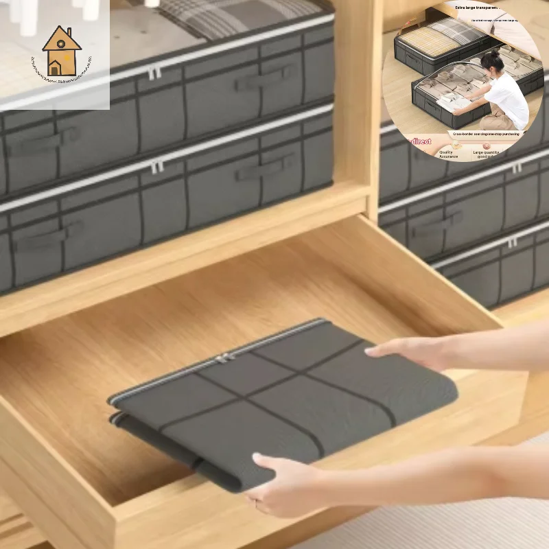 

1PC Large Clothes Storage Bag Under Bed Doggy Bag Bedroom Dormitory Organizer Bag Foldable Quilt Clothes Storage Bag