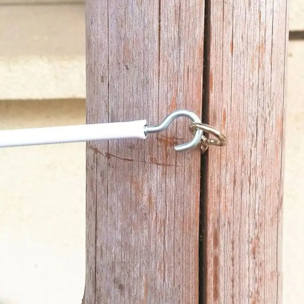 1Set New 2/3/4/5 Meters Curtain Spring Rope PVC Steel with HOOKS EYES Curtain Track Wire White Wall Hanging Line