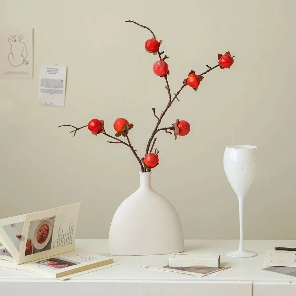 

Искусственная ветка хурмы с 8 головками, ручная работа, реалистичные искусственные фрукты, элегантные пластиковые растения, Новый год