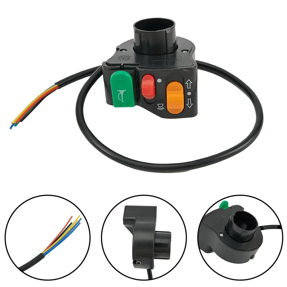 Practical Switch Motorcycle Turn Signal Black Horn Horn ON-OFF Switch ON OFF 22mm PC&ABS Plastic Scooter 7/8