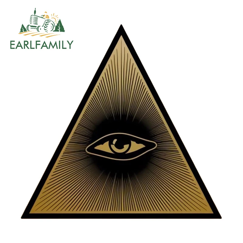 EARLFAMILY 13cm x 12.6cm for Eye Of Providence Car Sticker Amusing Windows Decal Creative Bumper Personality Caravan Decoration